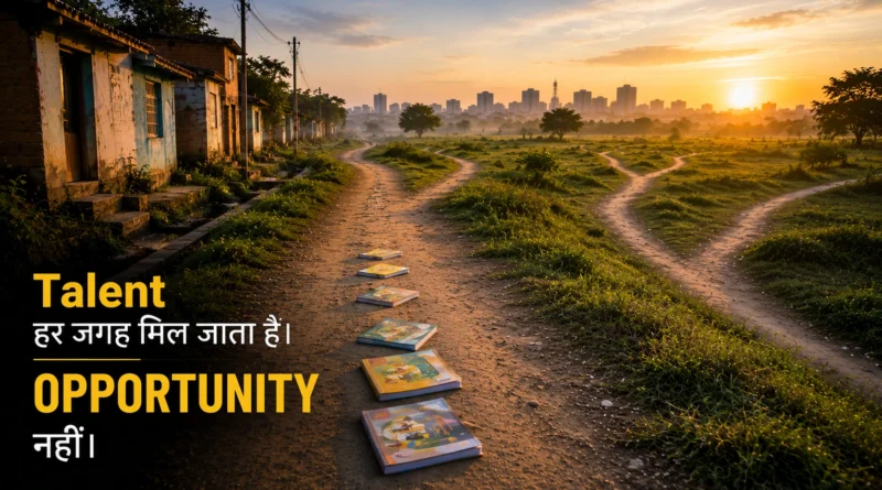 गरीब बच्चों के लिए शिक्षा और अवसर के अलग-अलग रास्तों का प्रतीकात्मक दृश्य