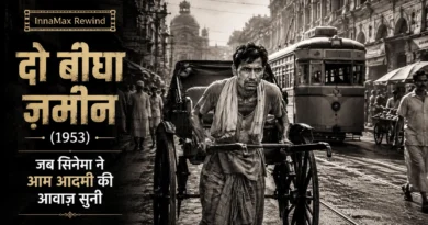 Do Bigha Zamin (1953) depicting the struggle of an ordinary man in post-Independence India.