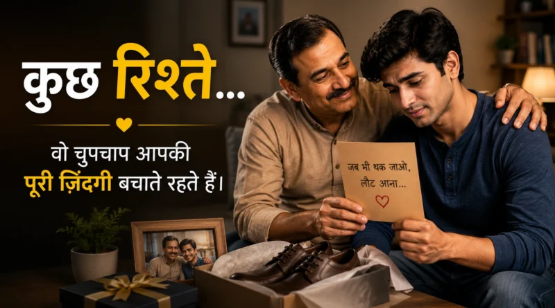 Father repairing old shoes in this emotional father saving money story about silent sacrifices for his son.