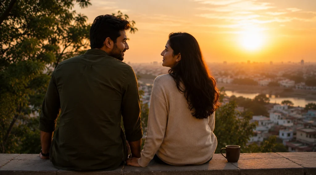 Sunset देखते हुए भारतीय Couple