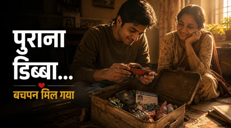 पुराने टिन के डिब्बे में रखी टूटी खिलौना कार और बचपन की यादें