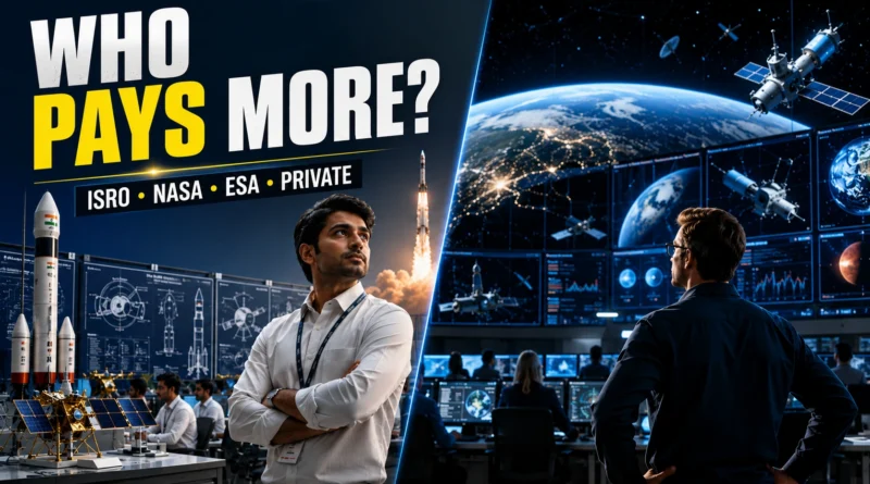 Space Scientist Salary comparison between ISRO, NASA, ESA and Private Space Companies