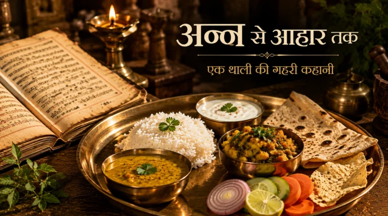 Traditional Indian thali representing the journey from food to a conscious approach to diet