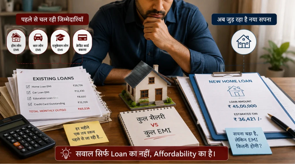Existing loan obligations before taking a new home loan