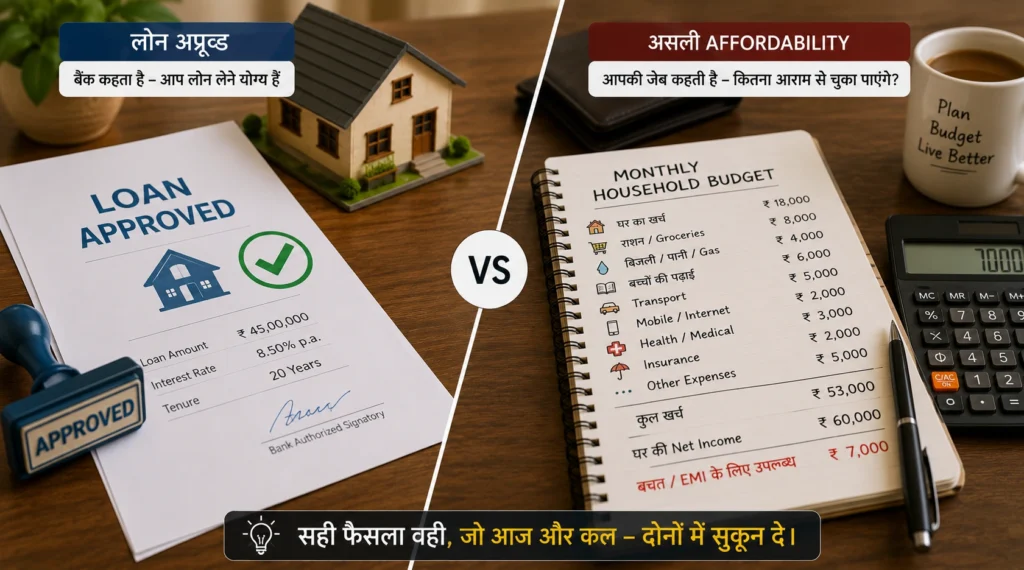 Difference between home loan approval and financial affordability