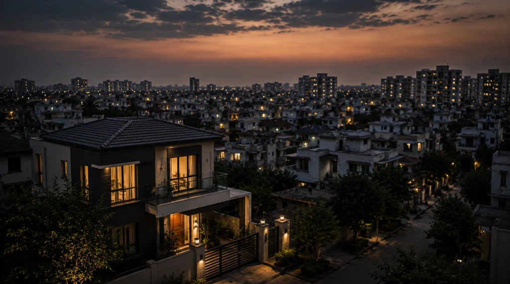 Single property within a wider residential market