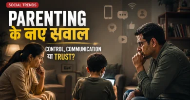 Parenting in Digital Age: बच्चे से Trust का Gap Parenting in digital age with parents and child discussing phone use