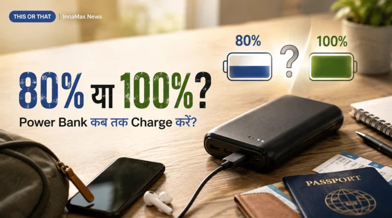 Power Bank Charge Limit showing the 80% vs 100% charging dilemma.
