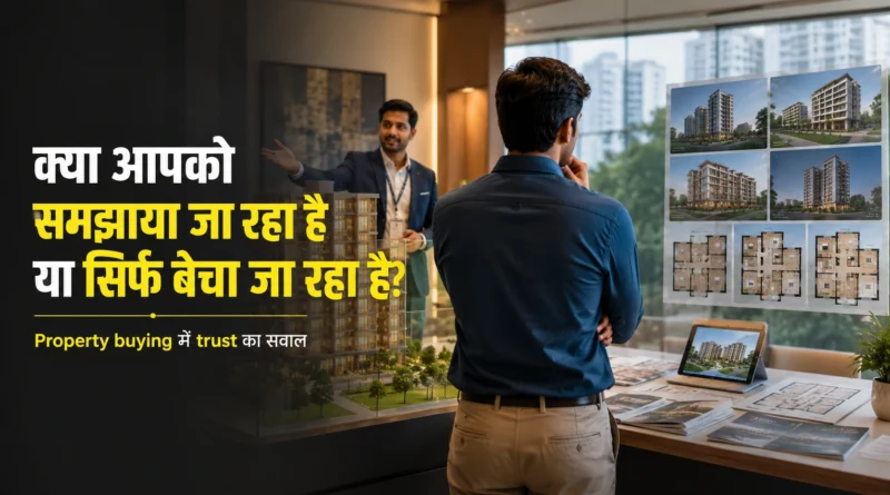 Property buyer deciding between guidance and sales pressure
