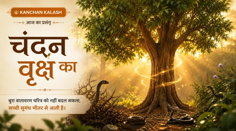चंदन का वृक्ष काँटों और विषैले वातावरण के बीच भी अपनी सुगंध बनाए रखता हुआ