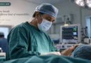 Surgeon operating on a family member in an operating theatre