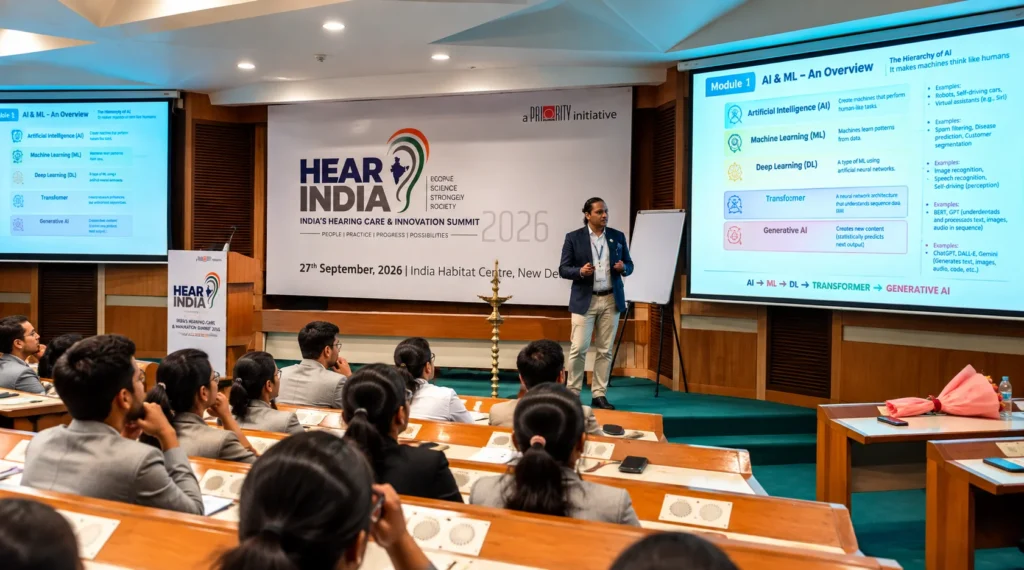 HEAR INDIA Summit में hearing care और AI पर presentation