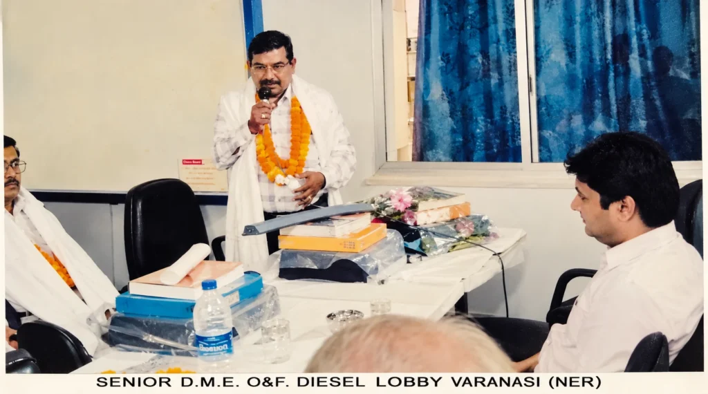 S.N. Singh at the Diesel Lobby in Varanasi Railway