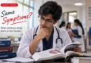 Medical Students को पढ़ी हुई बीमारी अपने अंदर क्यों दिखने लगती है? Third Year Syndrome समझिए Medical student studying symptoms in a hospital setting