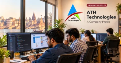 ATH Technologies: जब Business को Website से आगे की ज़रूरत होती है Software development team working at computers in an illustrative technology office